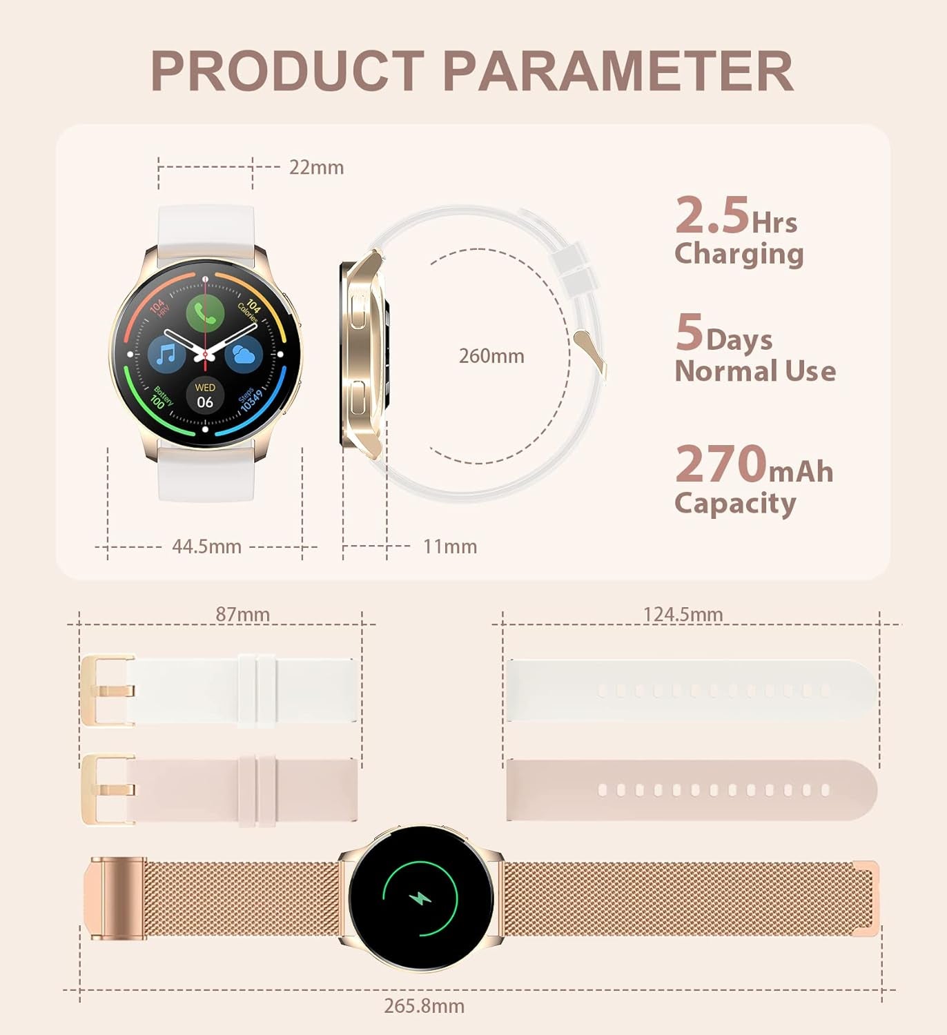 Iaret Smartwatch Para Mujer Y Hombre Con Llamadas, Asistente De Voz, Notificaciones Y Mensajes, 20 Modos De Deporte, Podómetro, Pulsómetro, Spo2 Y Sueño, Negro