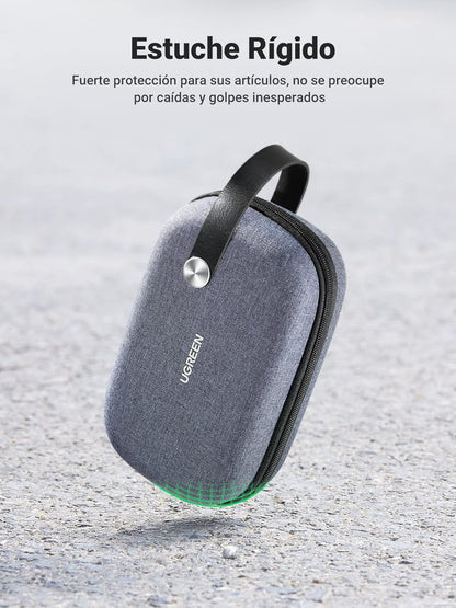 UGREEN Organizador Viaje Almacenamiento De Accesorios Electrónicos, Bolsa De Cable Impermeable, Protección a Prueba De Golpes, Para Memoria USB, Cargador De Disco Duro, Batería