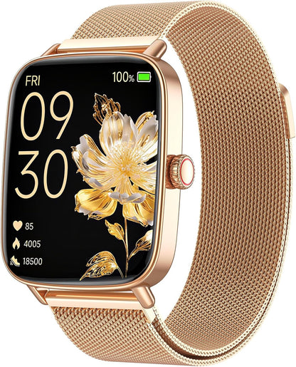 Fitpolo Reloj Inteligente Mujer Con Llamadas, Whatsapp Mensajes, 1.85" Smartwatch Con Spo2/Pulsómetro/Monitor De Sueño, 110 Modos Deportes Podómetro, IP68 Regalo Pulsera Actividad Para Android Ios