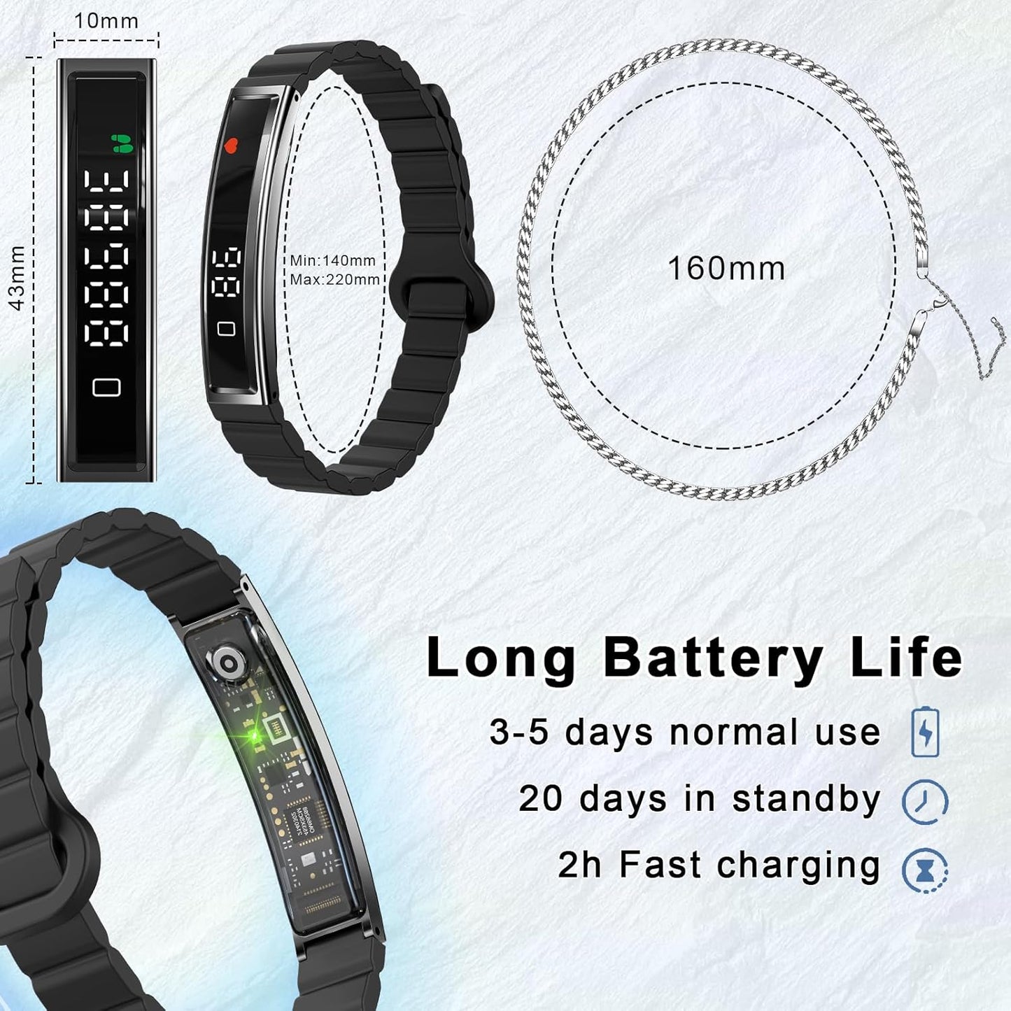 Efolen Reloj Inteligente Mujer Hombre, 16.5G Ultra-Ligero Actividad Pulsera, Monitor 24/7 De Actividad Sueño Y Ritmo Cardíaco, 12 Deportes Pulsera De Actividad, Correa Magnética Con Para Ios Android