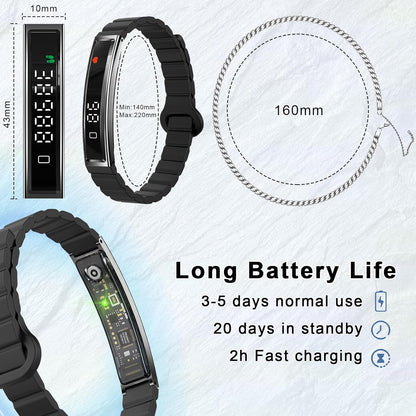 Efolen Reloj Inteligente Mujer Hombre, 16.5G Ultra-Ligero Actividad Pulsera, Monitor 24/7 De Actividad Sueño Y Ritmo Cardíaco, 12 Deportes Pulsera De Actividad, Correa Magnética Con Para Ios Android