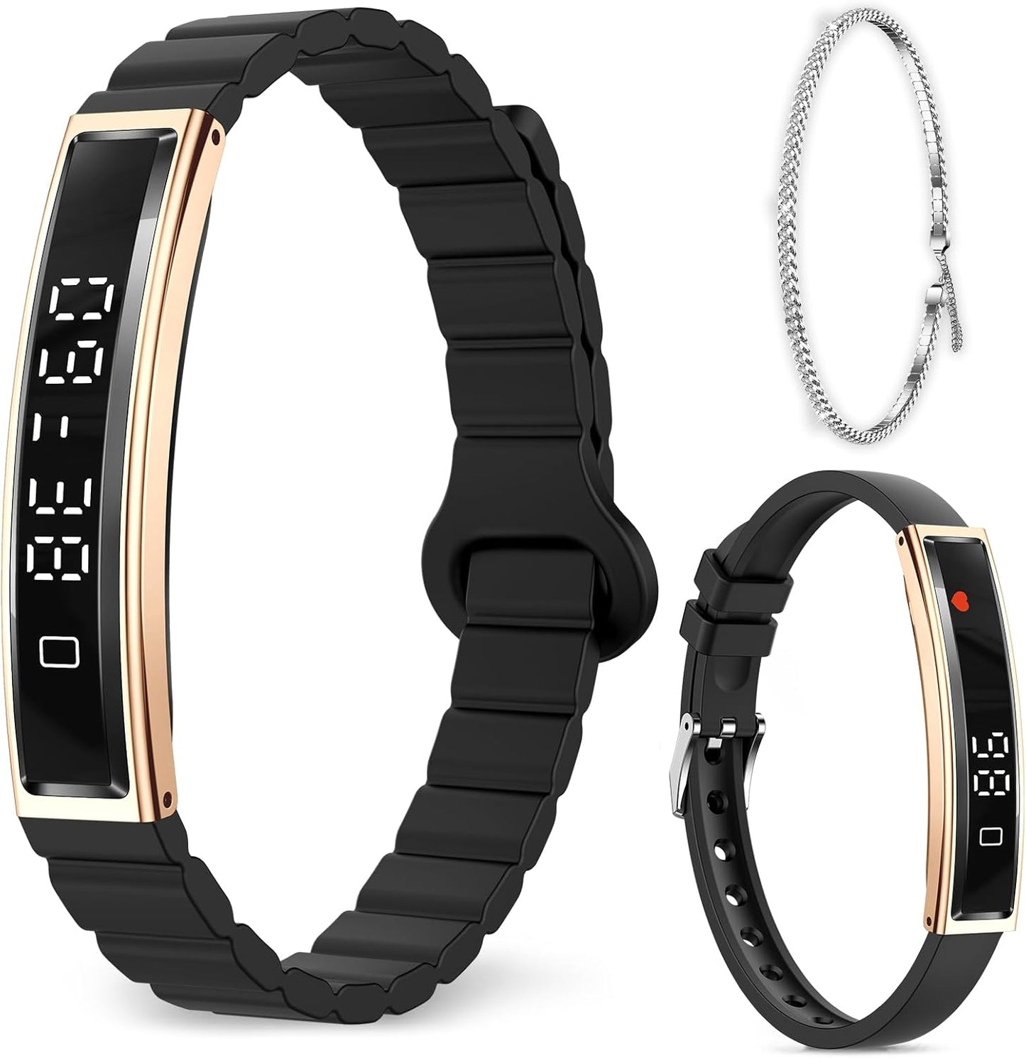 Efolen Reloj Inteligente Mujer Hombre, 16.5G Ultra-Ligero Actividad Pulsera, Monitor 24/7 De Actividad Sueño Y Ritmo Cardíaco, 12 Deportes Pulsera De Actividad, Correa Magnética Con Para Ios Android