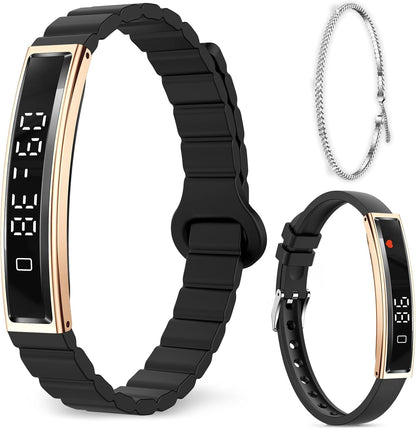 Efolen Reloj Inteligente Mujer Hombre, 16.5G Ultra-Ligero Actividad Pulsera, Monitor 24/7 De Actividad Sueño Y Ritmo Cardíaco, 12 Deportes Pulsera De Actividad, Correa Magnética Con Para Ios Android