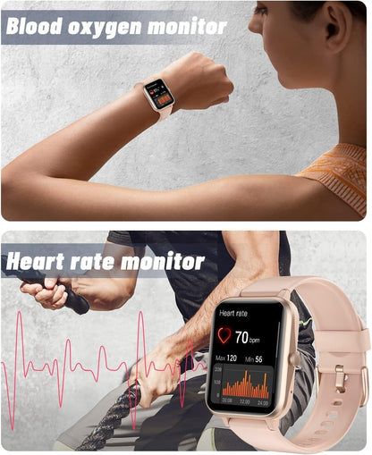 GRV Smartwatch, Pulsera Actividad Inteligente IP68 Impermeable Reloj Inteligente Mujer Hombre Con Pulsómetro Monitor De Sueño Podómetro Notificación De Mensajes Reloj Deportivo