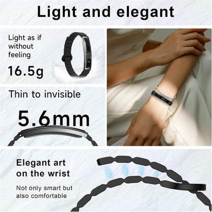 Efolen Reloj Inteligente Mujer Hombre, 16.5G Ultra-Ligero Actividad Pulsera, Monitor 24/7 De Actividad Sueño Y Ritmo Cardíaco, 12 Deportes Pulsera De Actividad, Correa Magnética Con Para Ios Android