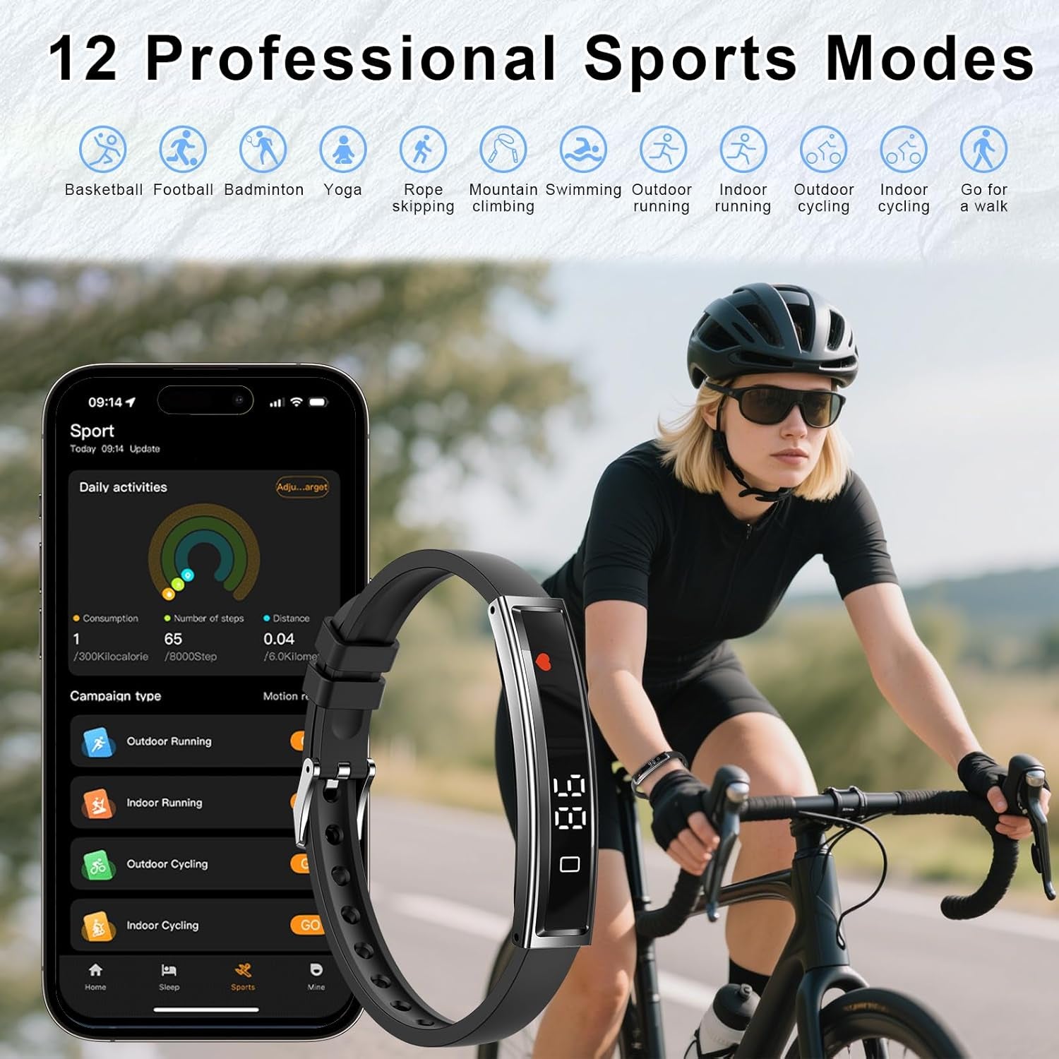 Efolen Reloj Inteligente Pulsera Mujer Hombre, 16.5G Smartwatch, Monitor 24/7 De Actividad Sueño Y Ritmo Cardíaco, 12 Deportes Pulsera De Actividad, Correa Magnética Con Para Ios Android