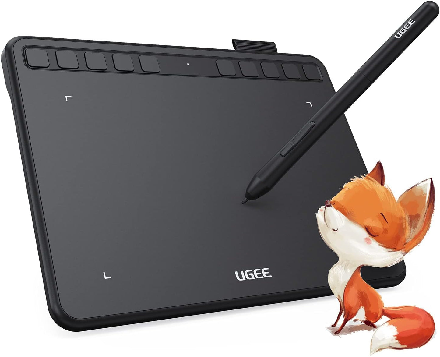 Tableta gráfica portátil ultrafina UGEE S640 - inalámbrica 2.4G, función de inclinación, teclas personalizables, lápiz óptico sin batería para Windows, Mac y Linux