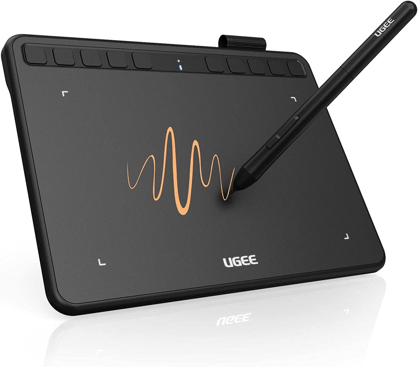 Tableta gráfica portátil ultrafina UGEE S640 - inalámbrica 2.4G, función de inclinación, teclas personalizables, lápiz óptico sin batería para Windows, Mac y Linux