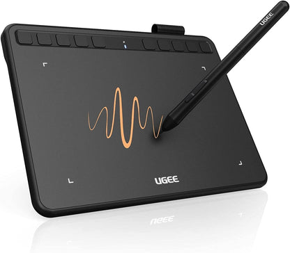Tableta gráfica portátil ultrafina UGEE S640 - inalámbrica 2.4G, función de inclinación, teclas personalizables, lápiz óptico sin batería para Windows, Mac y Linux