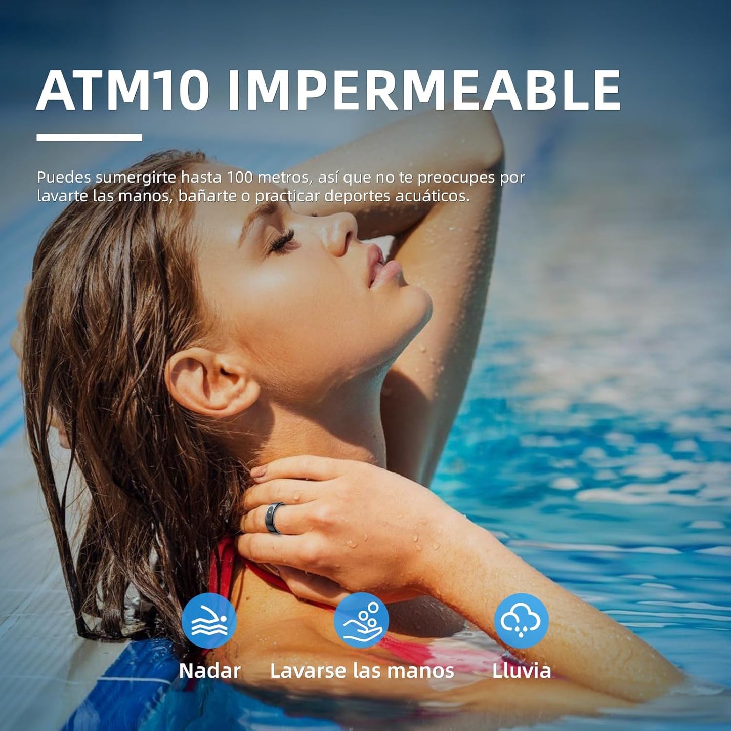 Anillo Inteligente Táctil Versión Mejorada Health Ring Pro, Con Control Remoto Bluetooth Y Detección De Movimiento, Rastreador De Actividad Física Resistente Al Agua Hasta 10 ATM (Plata, 12)