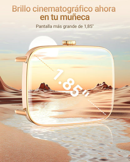 Fitpolo Reloj Inteligente Mujer Con Llamadas, Whatsapp Mensajes, 1.85" Smartwatch Con Spo2/Pulsómetro/Monitor De Sueño, 110 Modos Deportes Podómetro, IP68 Regalo Pulsera Actividad Para Android Ios