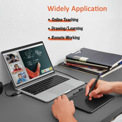 Tableta gráfica portátil ultrafina UGEE S640 - inalámbrica 2.4G, función de inclinación, teclas personalizables, lápiz óptico sin batería para Windows, Mac y Linux