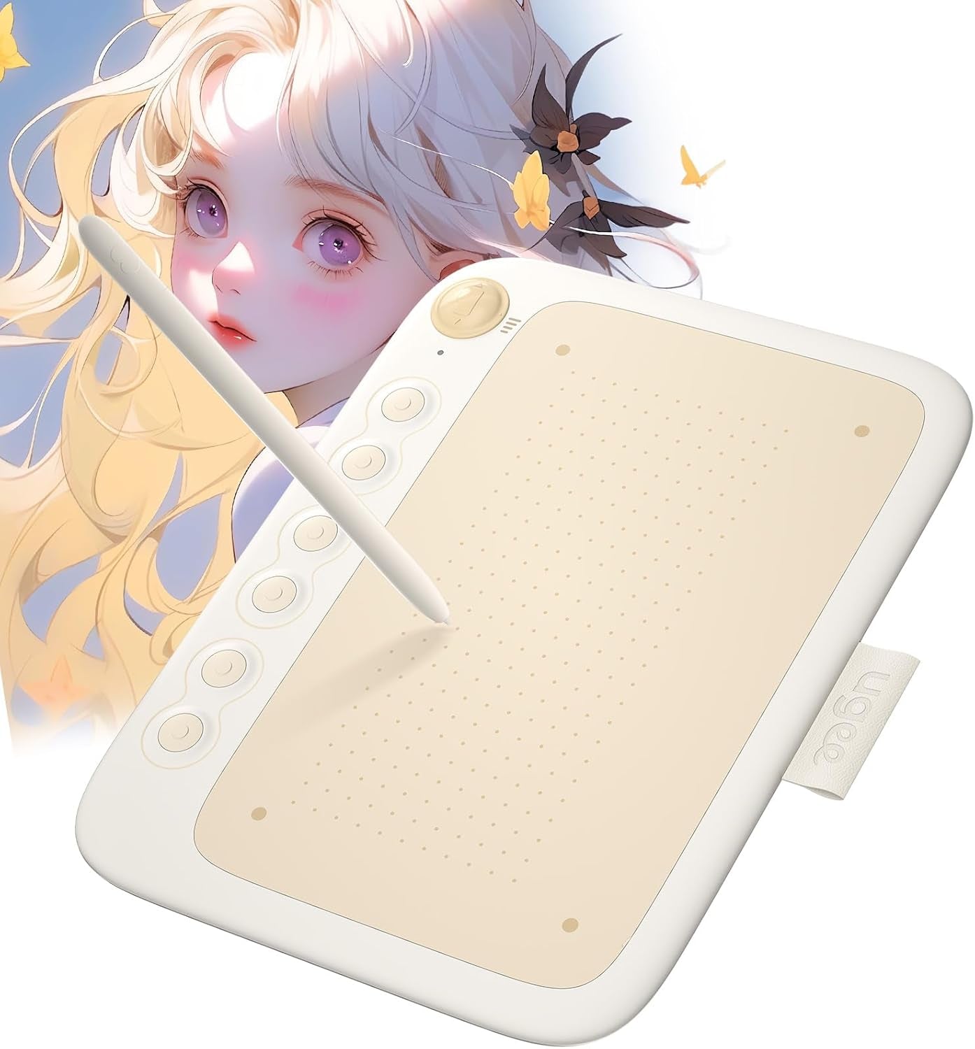 Tableta gráfica portátil ultrafina UGEE S640 - inalámbrica 2.4G, función de inclinación, teclas personalizables, lápiz óptico sin batería para Windows, Mac y Linux