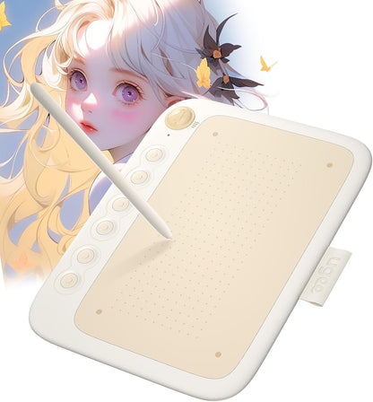 Tableta gráfica portátil ultrafina UGEE S640 - inalámbrica 2.4G, función de inclinación, teclas personalizables, lápiz óptico sin batería para Windows, Mac y Linux