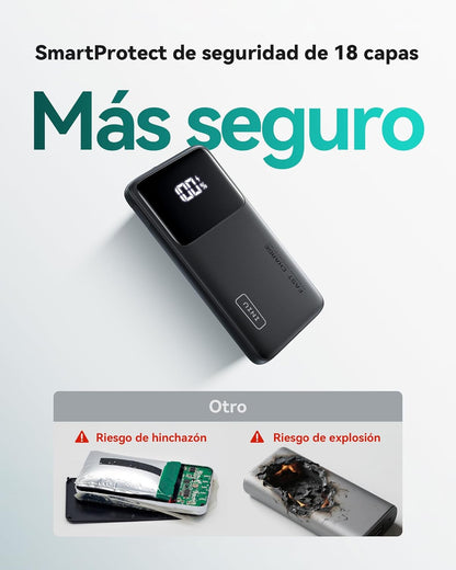 INIU Power Bank, 22.5W 10000Mah Bateria Externa Carga Rapida, Bateria Portatil PD3.0 QC4.0 Powerbank USB C Input&Output Compatible Con Iphone 16 15 14 13 12 Pro MAX plus Samsung S22 S21 Ipad