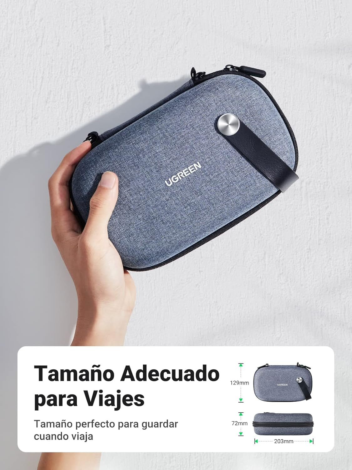 UGREEN Organizador Viaje Almacenamiento De Accesorios Electrónicos, Bolsa De Cable Impermeable, Protección a Prueba De Golpes, Para Memoria USB, Cargador De Disco Duro, Batería