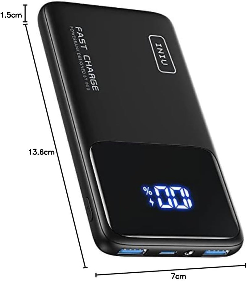 INIU Power Bank, 22.5W 10000Mah Bateria Externa Carga Rapida, Bateria Portatil PD3.0 QC4.0 Powerbank USB C Input&Output Compatible Con Iphone 16 15 14 13 12 Pro MAX plus Samsung S22 S21 Ipad